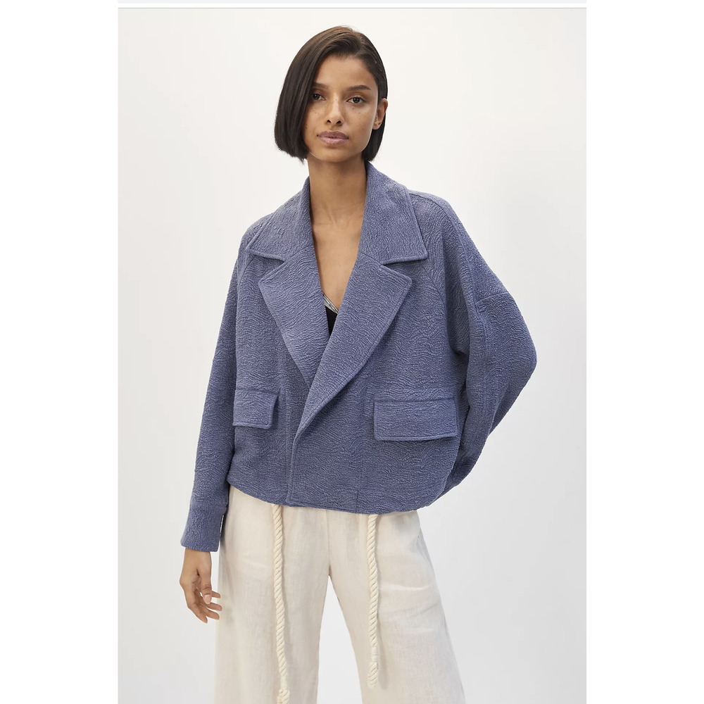 NEW Anthropologie French Mauve Blue Textured Blazer - Various - Picture 2 of 12